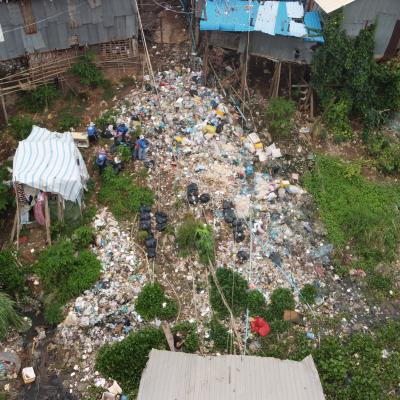 People Along The River Discharge Their Waste To The River